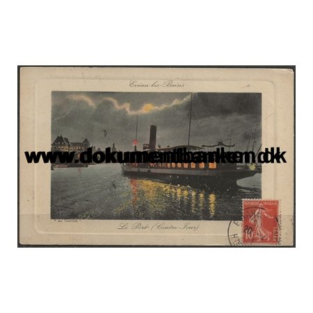 Evian-les-Bains, Le Port, Frankrig til DWI, Postkort, 1911