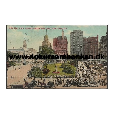 City Hall Park, New York til Frederiksted, DWI, Postkort