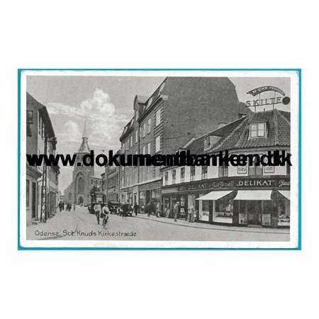 Sct. Knuds Kirkestrde, Sporvogn, Odense, Fyn, Postkort