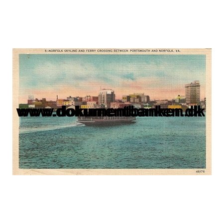 Ferry from Portsmout to Norfolk, Virginia, USA, Postkort