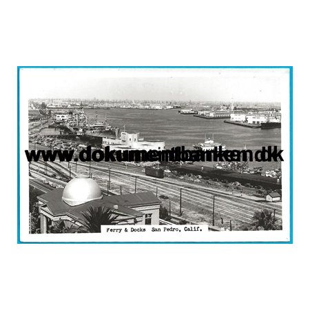 Ferry and Docks, San Pedro, California, USA, Postkort