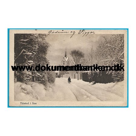 Tingstrupvej, Thisted i sne, Jylland, Postkort