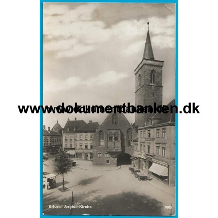 Erfurt, Aegidil Kirche, Tyskland, Postkort, 1927