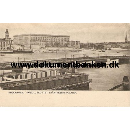 Stockholm, Slottet frn Skeppsholmen, Postkort