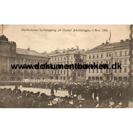Stockholm, Skolebrnenes Hyldest, Postkort, 6/11 1906