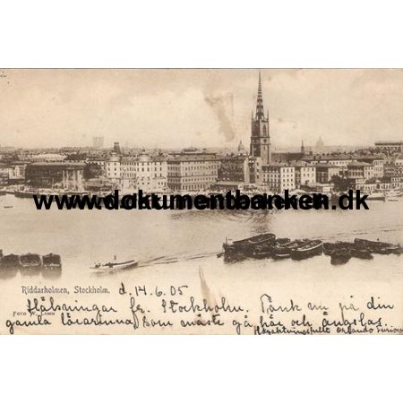 Stockholm, Riddarholmen, Postkort, 1905