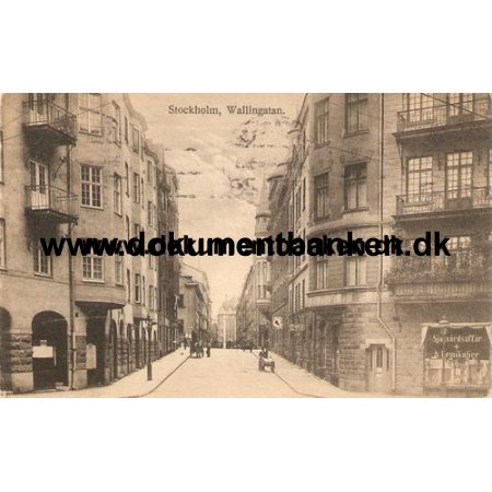 Stockholm, Wallingatan, Postkort, 1916