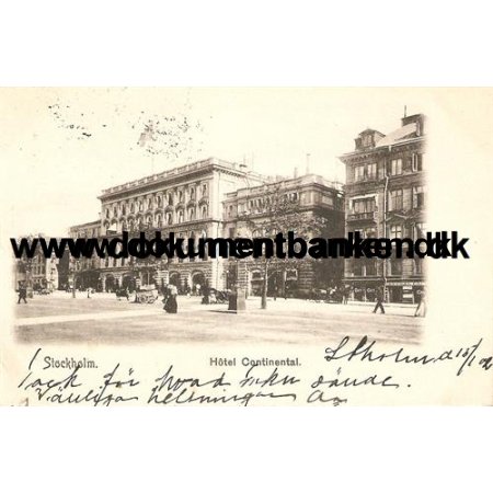 Stockholm, Hotel Continental, Postkort, 1902
