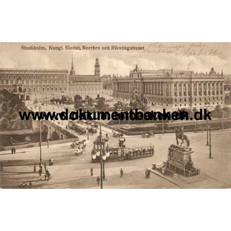 Stockholm, Slottet, Norrbro, Postkort, 1926