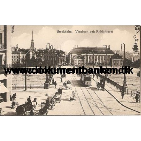 Stockholm, Vasabron med Sporvogn, Postkort