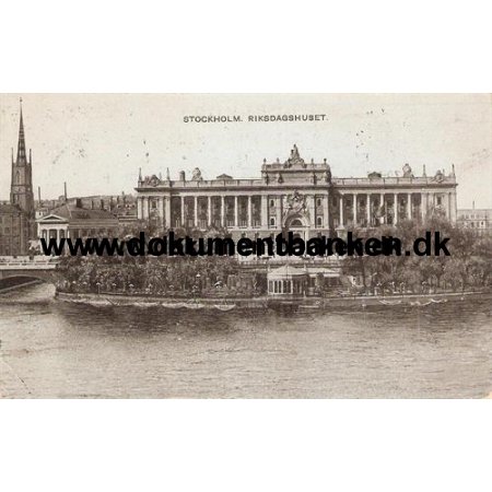 Stockholm, Riksdagshuset, Postkort, 1907