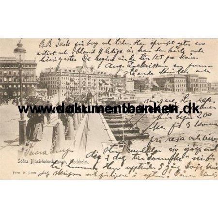Stockholm, Sdra Blasieholmshamnen, Postkort, 1904
