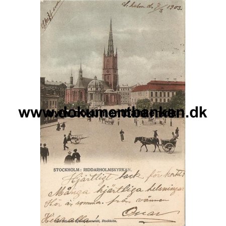 Stockholm, Riddarholmskyrkan, Postkort, 1903