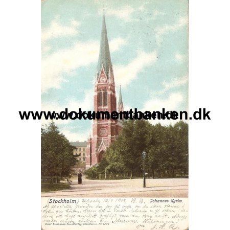 Stockholm, Johannes Kyrka, Postkort, 1904
