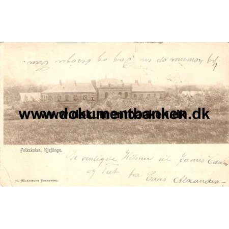 Kjeflinge, Folkskolan, Sverige, Postkort, 1905
