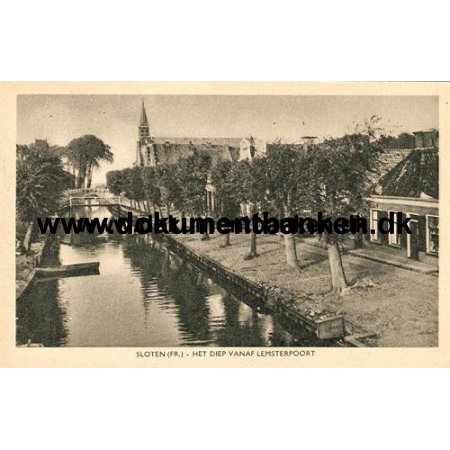 Sloten, Het Diep Vanaf Lemsterpoort, Holland, Postkort