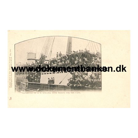 Boer War, S.S. Aurania with troops for the Cape, Postkort