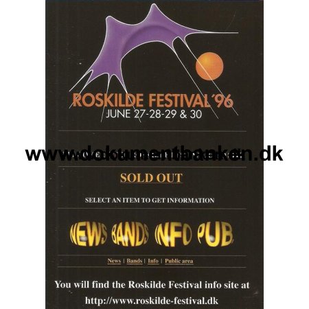 Roskilde Festival 96, Go Card, Postkort