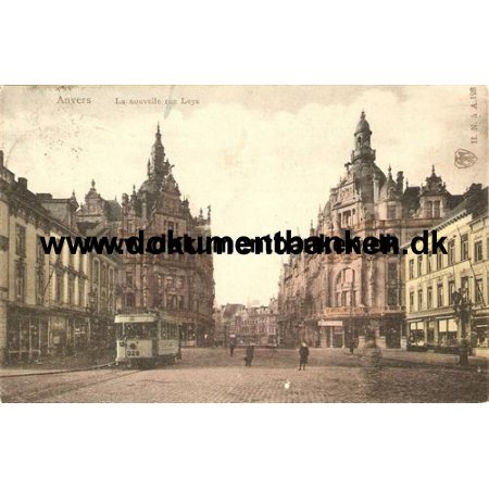 Antwerpen. La nouvelle rue Leys. Carte Postale. 14 December 1906