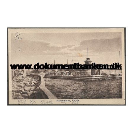 Havnemolen Lohals Langeland erne Postkort 1924
