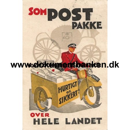 Som Postpakke Over Hele Landet, Postkort, Kugleposten, 1935