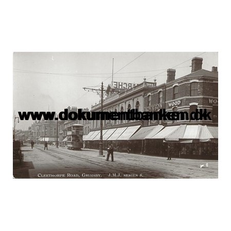 Sporvogn, Cleethorpe Road, Grimsby, England, Postkort
