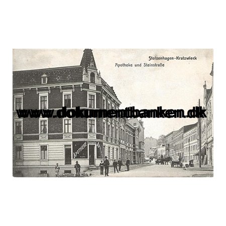 Apoteke und Steinstrasse, Stolzenhagen-Kratzwieck, Polen, Postkort