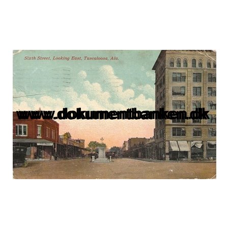 Looking East, Sixth Street, Tuscaloosa, Alabama, USA, Postkort