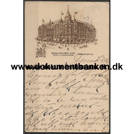 Englisher Hof Hotel D'Angleterre Framkfurt Postkort