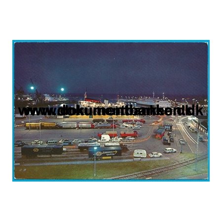Frederikshavn, Trafikhavnen ved nat, Jylland, Postkort, 1970