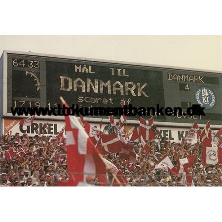 Fodbold, Danmark - Sovjet, 4 -1, Postkort.