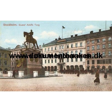 Sverige. Stockholm. Gustav Adolfs Torg. Vykort