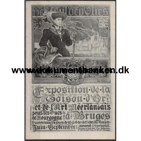 Kunstudstilling i 1907 Brugge Belgien Postkort