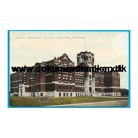 Kelvin Technical School, Winnipeg, Manitoba, Canada, Postkort
