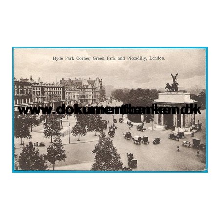 Hyde Park Corner, Green park and Picadilly, London, England, Postkort