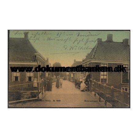 Molenstraat door Farmsum Holland Postkort 1915