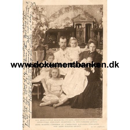 Tzar Alexander med familie. Carte Postale 1905