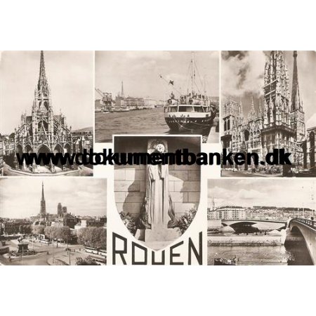 Rouen, Frankrig, Postkort, 1958