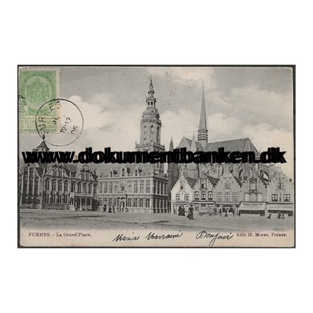 Veurne, (Furnes), La Grand Place, Belgien, Postkort, 1907