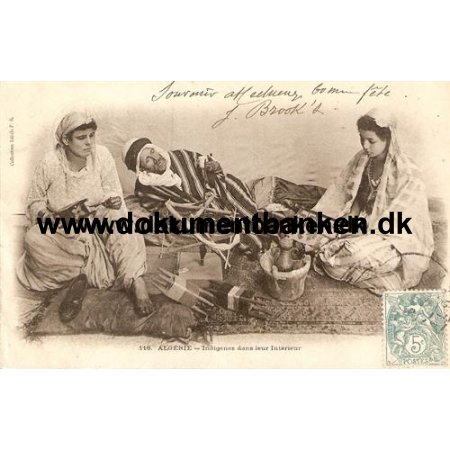 Algeriet, Indigenes dans leur Interieur, Postkort, 1904