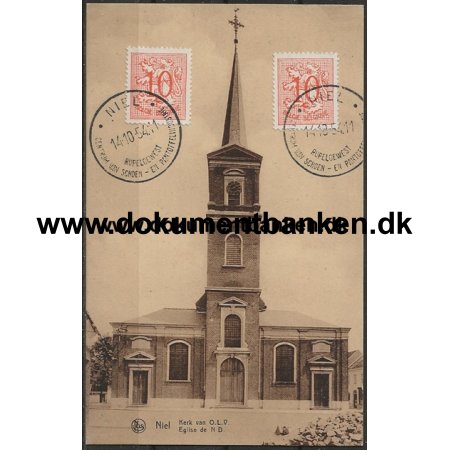 Niel, Kerk van O.L.V., Belgien, Postkort, 1954