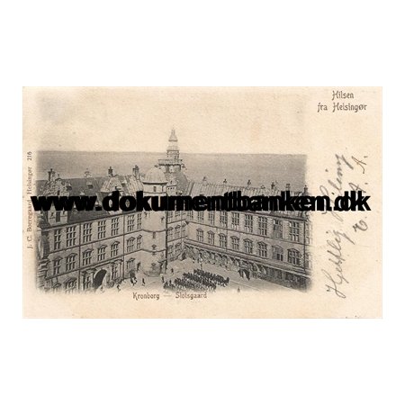 Kronborg, Slotsgaard, Helsingr, Postkort, 1903