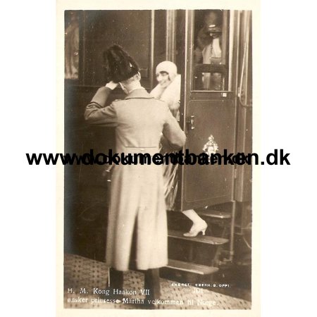 H. M. Kong Haakon d. 7 nsker Prinsesse Mrtha velkommen til Norge, Postkort