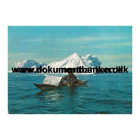 Kajakmand i Isfjorden ved Jakobshavn, Postkort