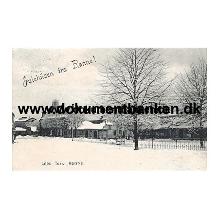 Lille Torv, Rnne, Bornholm, Gldelig Jul, Postkort