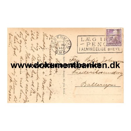 Johansen, Sofie. Frederikssundsvejen ved Husum. Postkort fra sster Emilie 1937