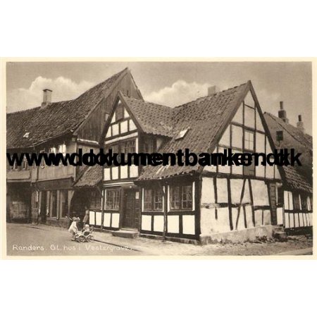 Gammelt hus i Vestergrave, Randers, Postkort