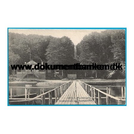 Anlbsbroen og Strandpavillon, Munkebjerg, Vejle, Jylland, Postkort