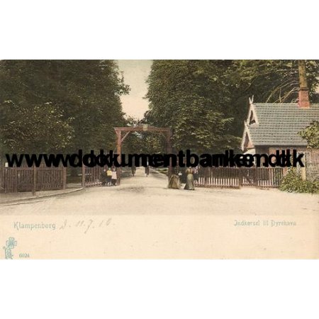 Indkrsel til Dyrehaven, Klampenborg, Postkort, 1910