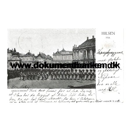 Amalienborg med Livgarden, Postkort, 1909